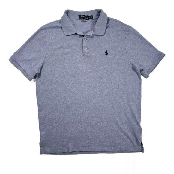 Polo Ralph Lauren Classic Fit Iconic Men's Medium 100% Cotton Heather Blue - Picture 1 of 9